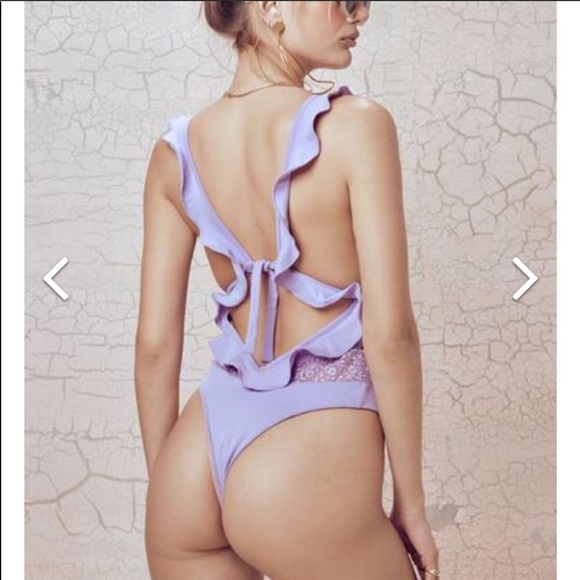 For Love and Lemons Daiquiri Lace One Piece & Bag - Picture 2 of 4